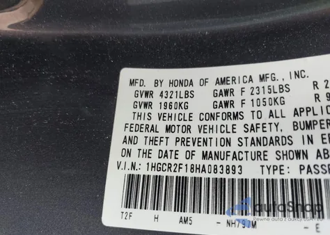 2017 Honda Accord Sport Se z USA, uszkodzony, nr VIN 1HGCR2F18HA083893